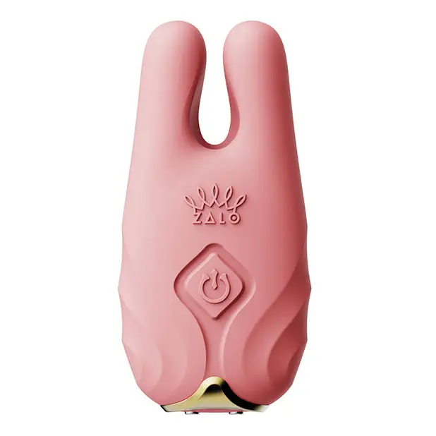 Zalo Nave Vibrating Nipple Clamps - Coral Pink - Bondage Blindfolds & Restraints