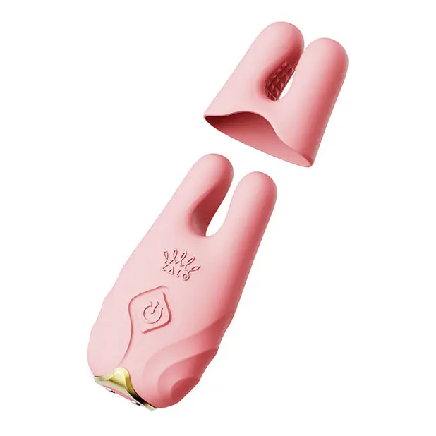 Zalo Nave Vibrating Nipple Clamps - Coral Pink - Bondage Blindfolds & Restraints