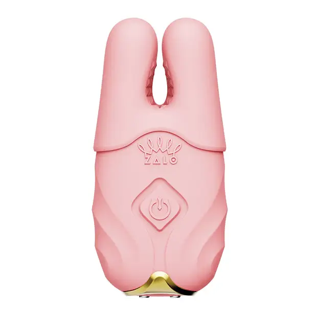 Zalo Nave Vibrating Nipple Clamps - Coral Pink - Bondage Blindfolds & Restraints