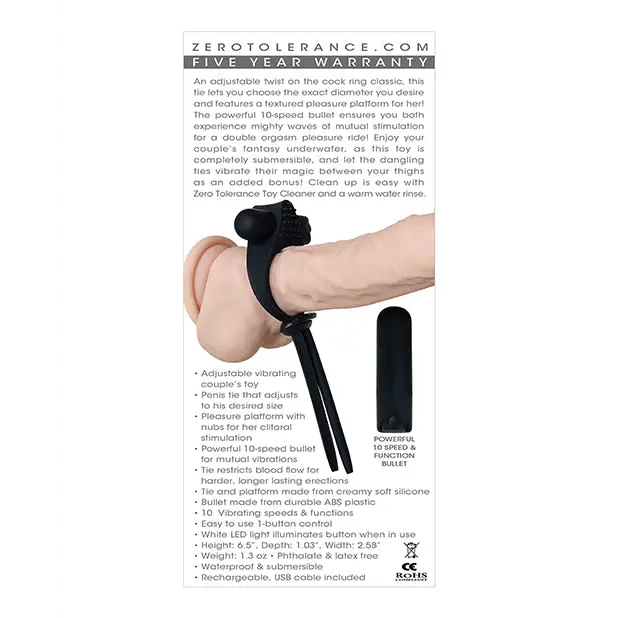 Zero Tolerance Black Tie Affair Cock Ring, Black