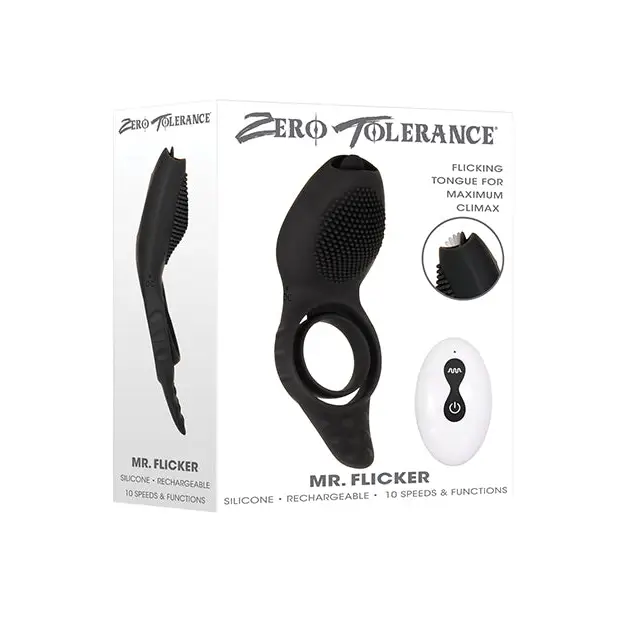 Zero Tolerance Mr. Flicker Vibrating Cock Ring, Black