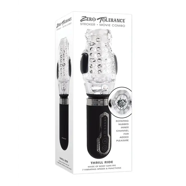 Zero Tolerance Thrill Ride Rechargeable Stroker - Black/Clear - Dolls & Masturbators