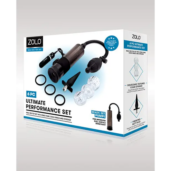 ZOLO 6 pc Ultimate Performance Set - Black - Penis Enhancement