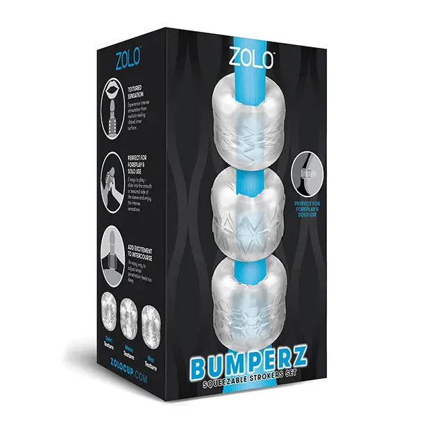 ZOLO Bumperz Squeezable Stroker Set - Clear - Dolls & Masturbators