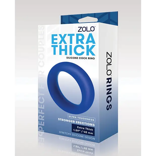 ZOLO Extra Thick Silicone Cock Ring - Blue - Penis Enhancement