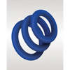 ZOLO Extra Thick Silicone Cock Rings - Blue Pack of 3 - Penis Enhancement