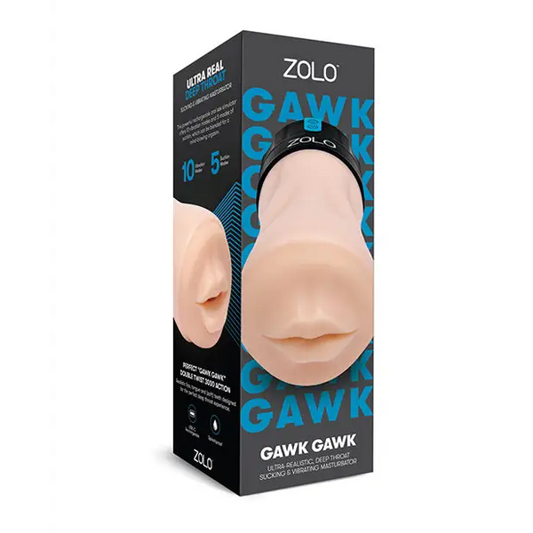 ZOLO Gawk Gawk Deep Throat Vibrating Masturbator - Ivory - Dolls & Masturbators