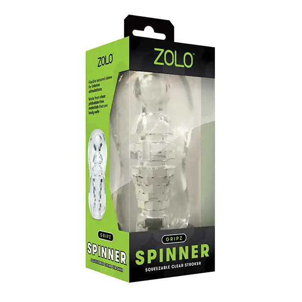 ZOLO Gripz Spinner Stroker - Clear - Dolls & Masturbators