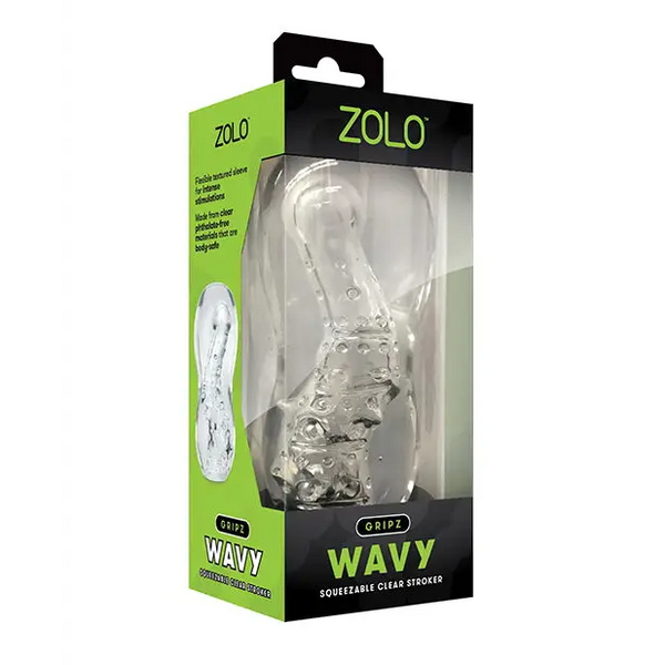 ZOLO Gripz Wavy Stroker - Clear - Dolls & Masturbators