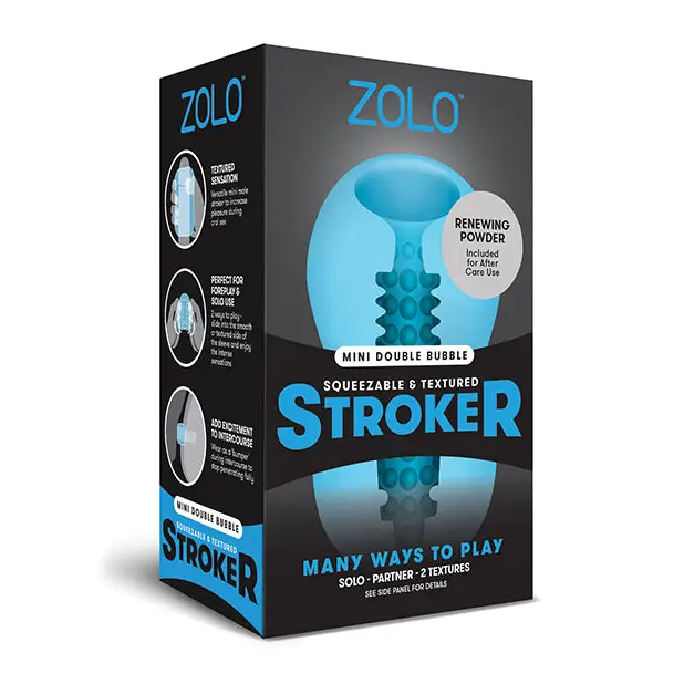ZOLO Mini Double Bubble Stroker - Blue - Dolls & Masturbators