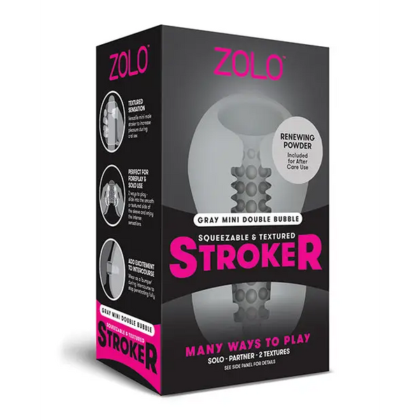 ZOLO Mini Double Bubble Stroker - Gray - Dolls & Masturbators