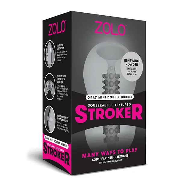 ZOLO Mini Double Bubble Stroker - Gray - Dolls & Masturbators