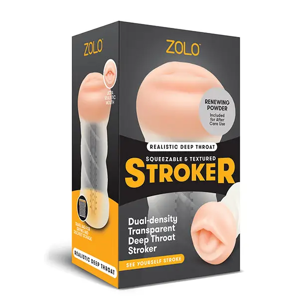 ZOLO Realistic Deep Throat Dual Density Transparent Stroker - Dolls & Masturbators